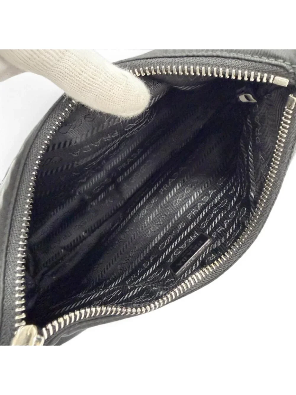 Prada Re Edition Re-Nylon Triangle Logo 2-Way Shoulder Bag Black
